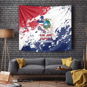 Afro Liberia 1847 Independence Day Tapestry Coat Of Arms Grunge Style