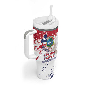 Afro Liberia 1847 Independence Day Tumbler With Handle Coat Of Arms Grunge Style