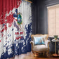 Afro Liberia 1847 Independence Day Window Curtain Coat Of Arms Grunge Style