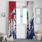 Afro Liberia 1847 Independence Day Window Curtain Coat Of Arms Grunge Style