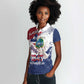 Afro Liberia 1847 Independence Day Women Polo Shirt Coat Of Arms Grunge Style
