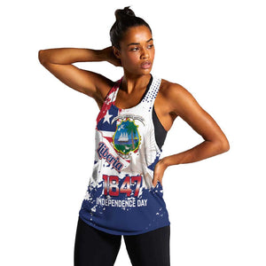 Afro Liberia 1847 Independence Day Women Racerback Tank Coat Of Arms Grunge Style