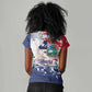 Afro Liberia 1847 Independence Day Women V-Neck T-Shirt Coat Of Arms Grunge Style
