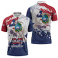 Liberia 1847 Independence Day Zipper Polo Shirt Coat Of Arms Grunge Style