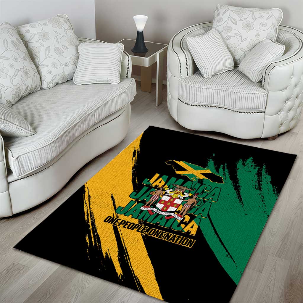 Jumieka Independence Day Area Rug Jamaica One People, One Nation