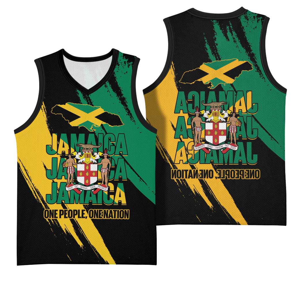 Jumieka Independence Day Basketball Jersey Jamaica One People, One Nation - African Pride