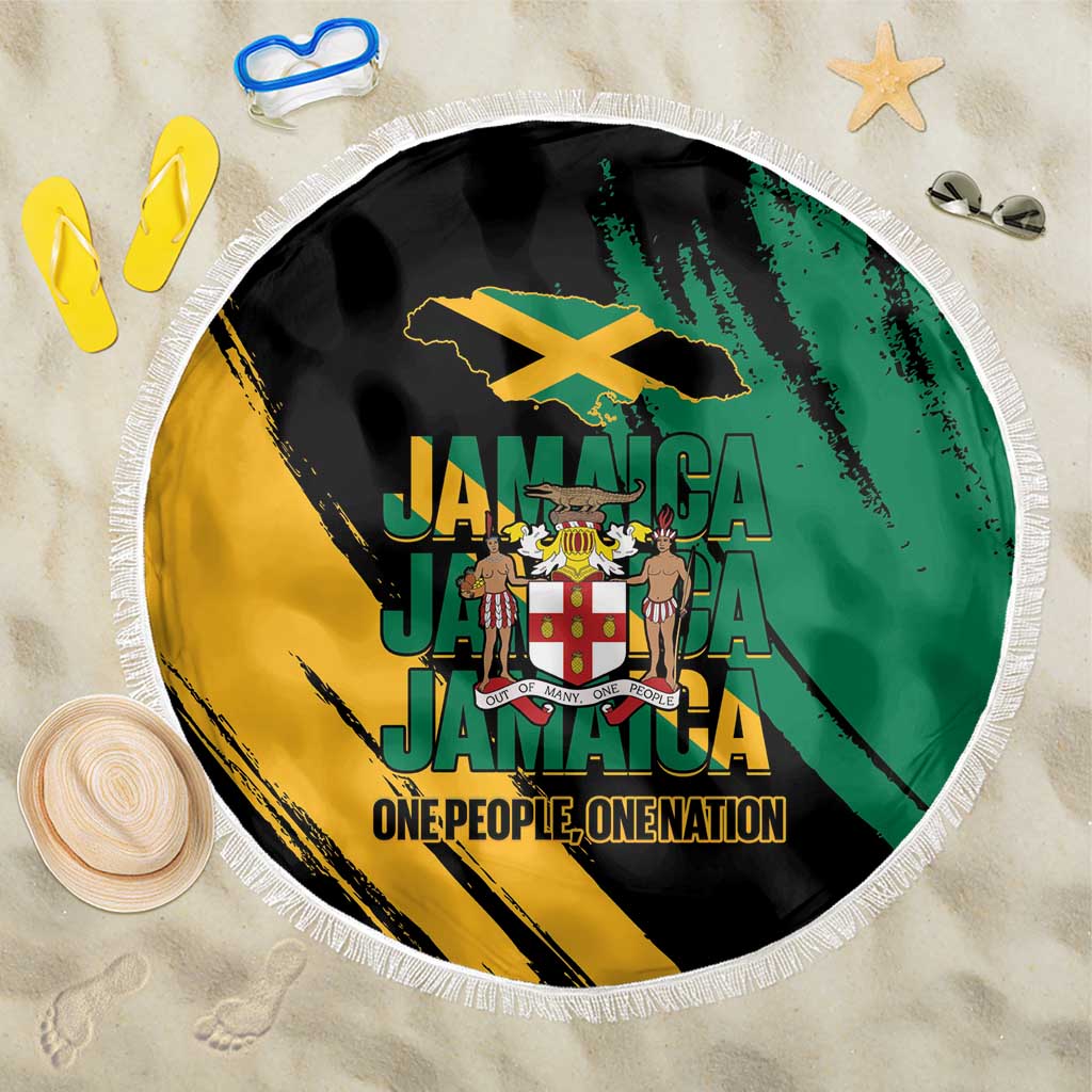 Jumieka Independence Day Beach Blanket Jamaica One People, One Nation