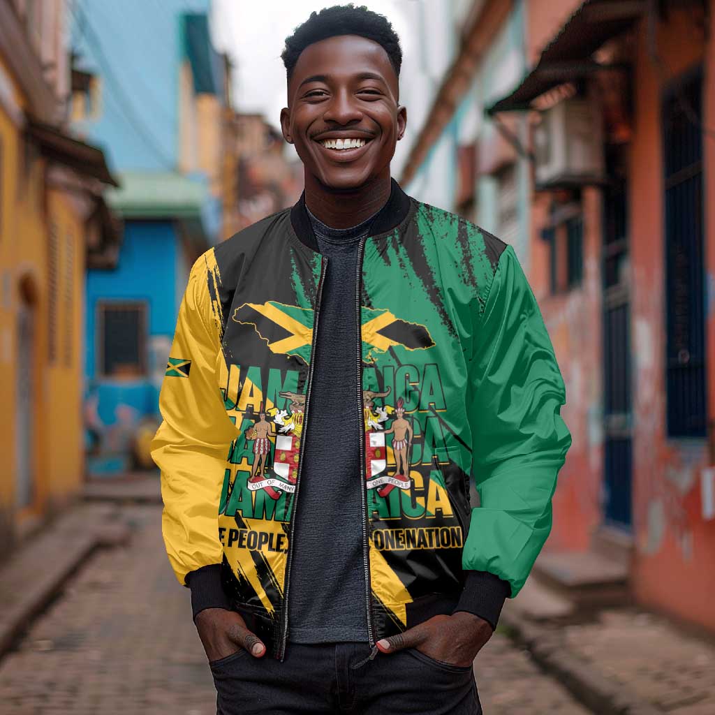 Jumieka Independence Day Bomber Jacket Jamaica One People, One Nation