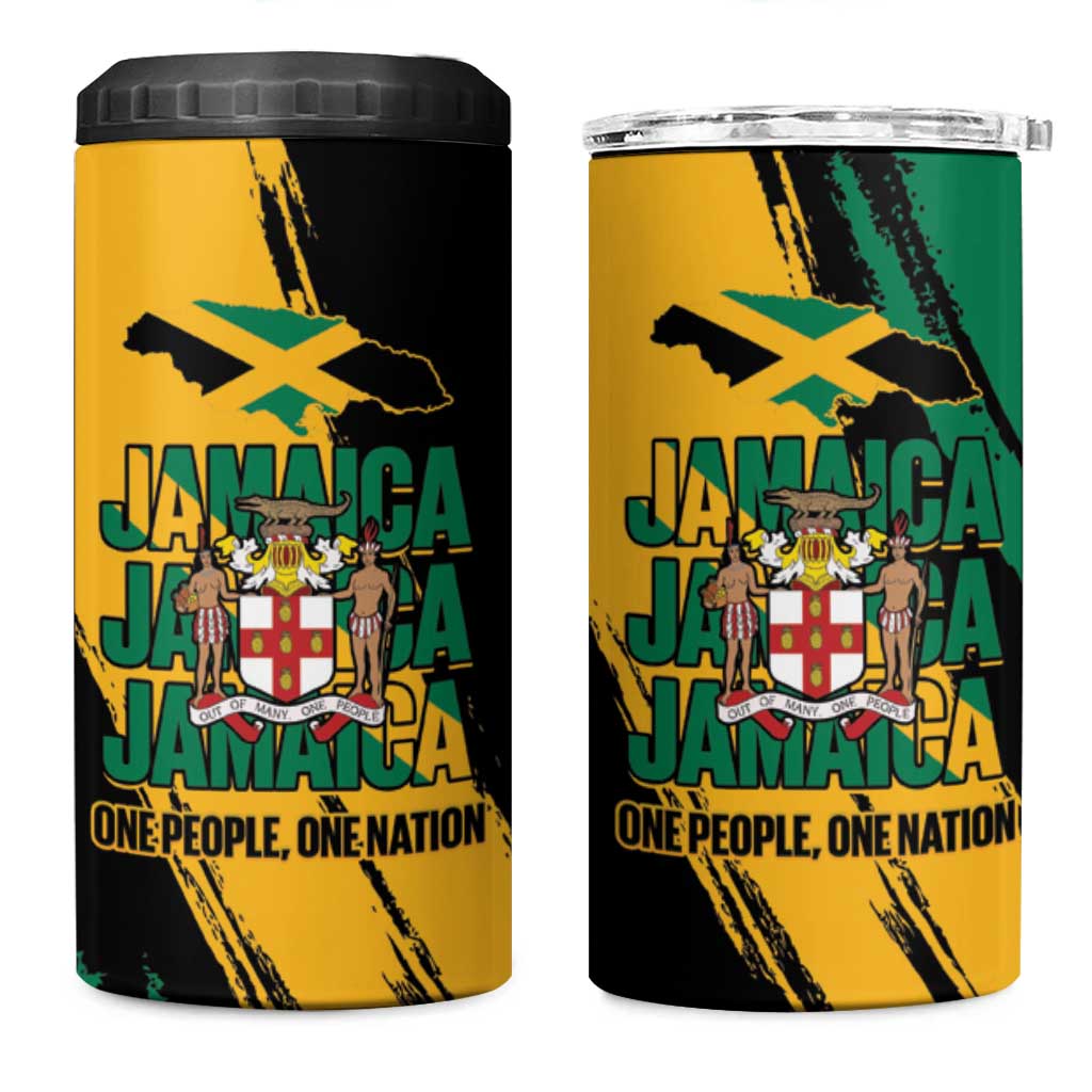 Jumieka Independence Day 4 in 1 Can Cooler Tumbler Jamaica One People, One Nation