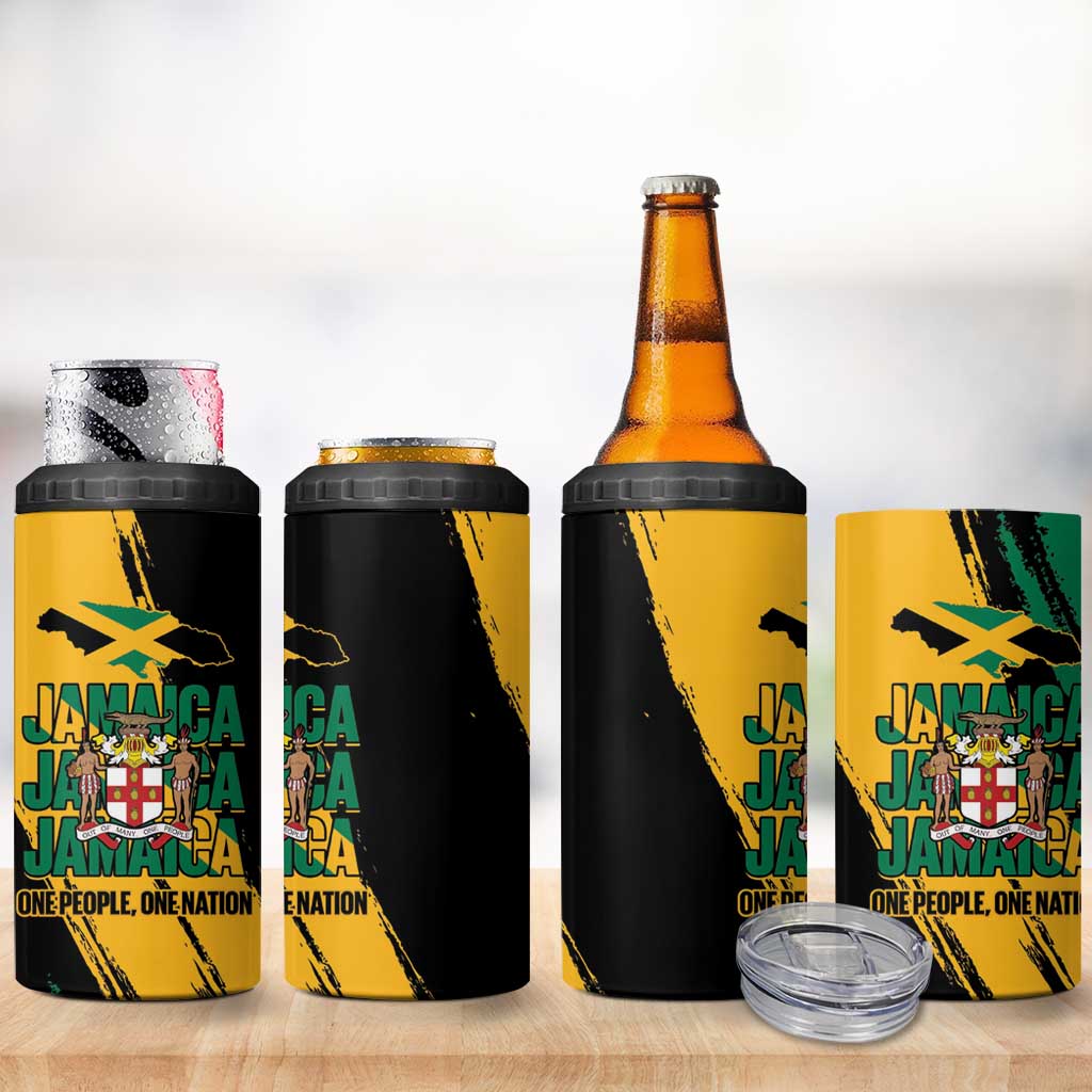 Jumieka Independence Day 4 in 1 Can Cooler Tumbler Jamaica One People, One Nation