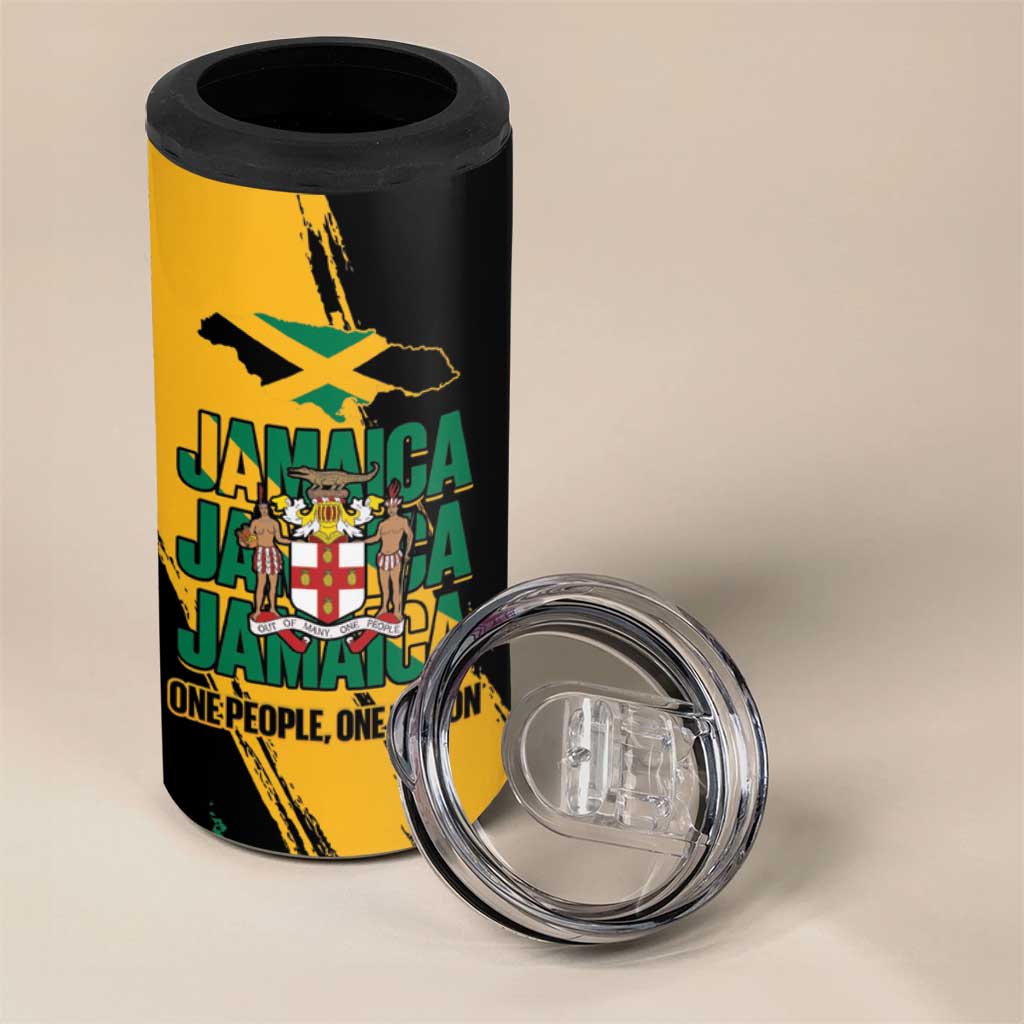 Jumieka Independence Day 4 in 1 Can Cooler Tumbler Jamaica One People, One Nation