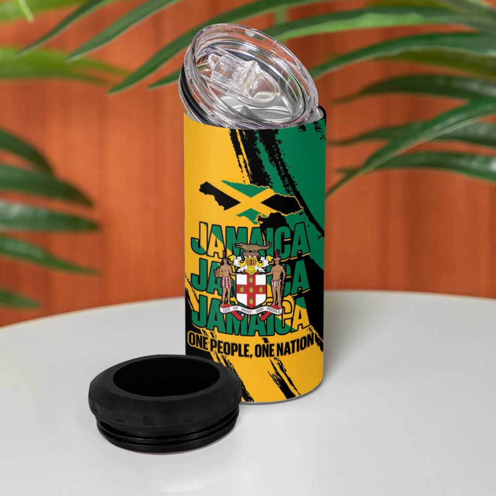 Jumieka Independence Day 4 in 1 Can Cooler Tumbler Jamaica One People, One Nation