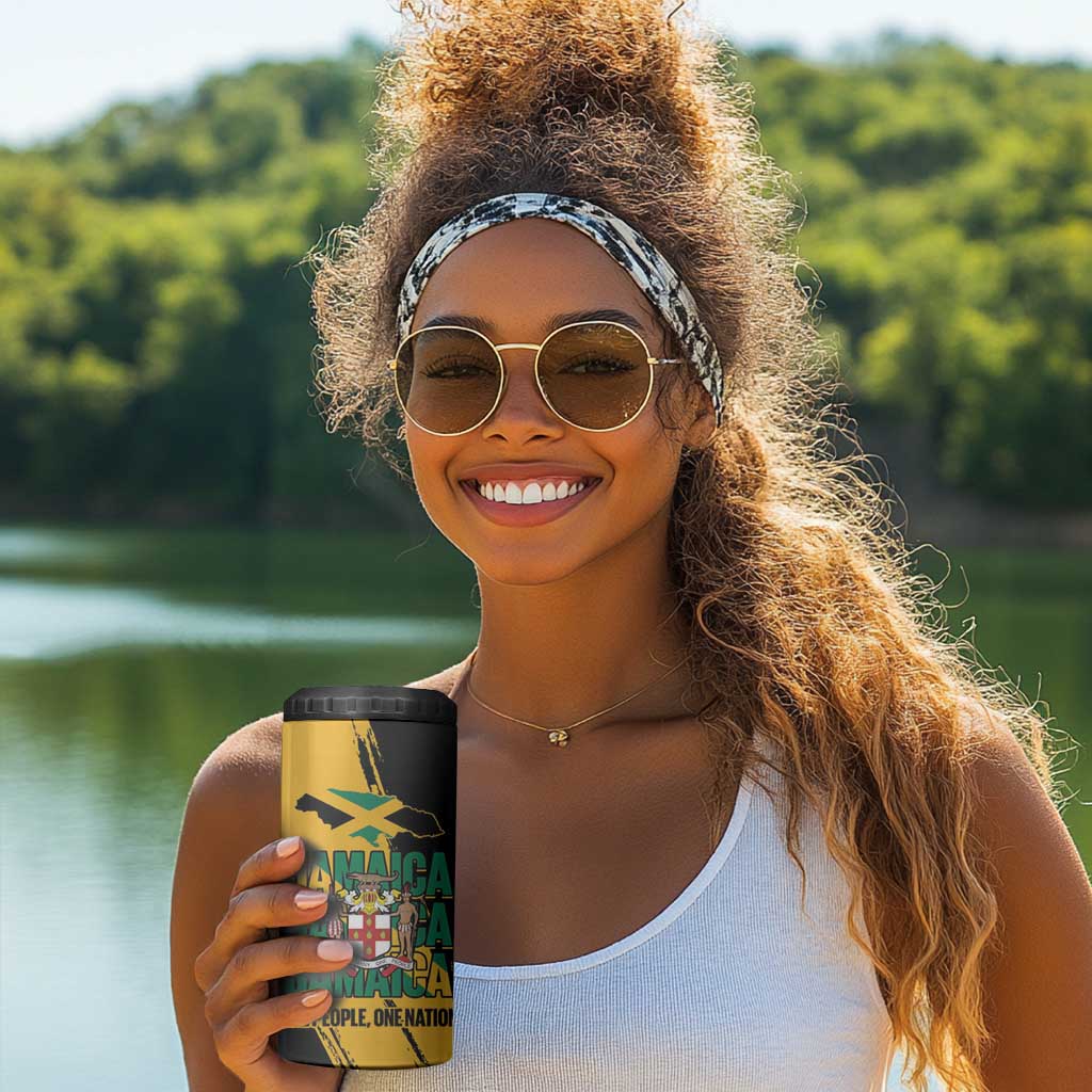 Jumieka Independence Day 4 in 1 Can Cooler Tumbler Jamaica One People, One Nation