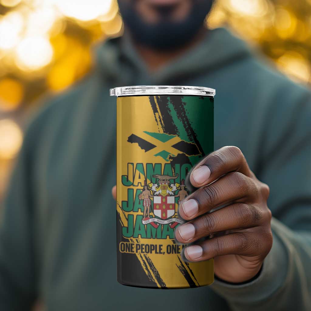 Jumieka Independence Day 4 in 1 Can Cooler Tumbler Jamaica One People, One Nation