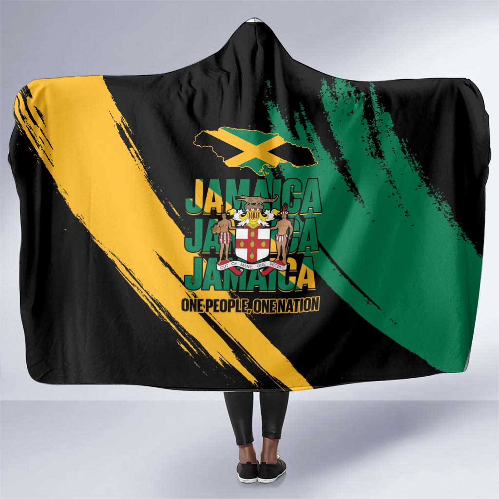 Jumieka Independence Day Hooded Blanket Jamaica One People, One Nation