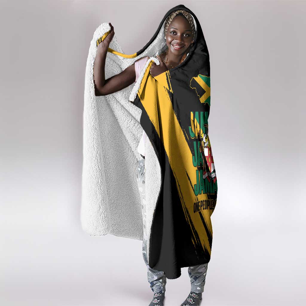 Jumieka Independence Day Hooded Blanket Jamaica One People, One Nation