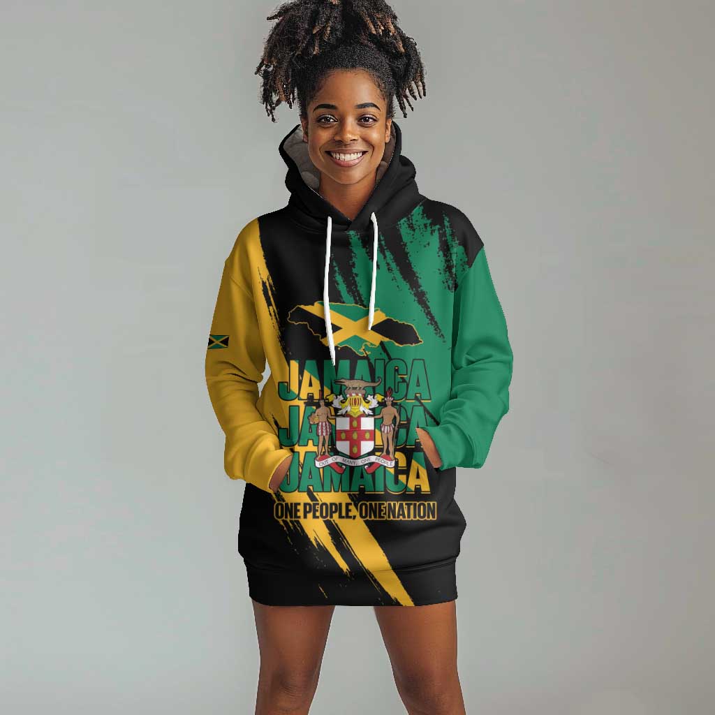 Jumieka Independence Day Hoodie Dress Jamaica One People, One Nation