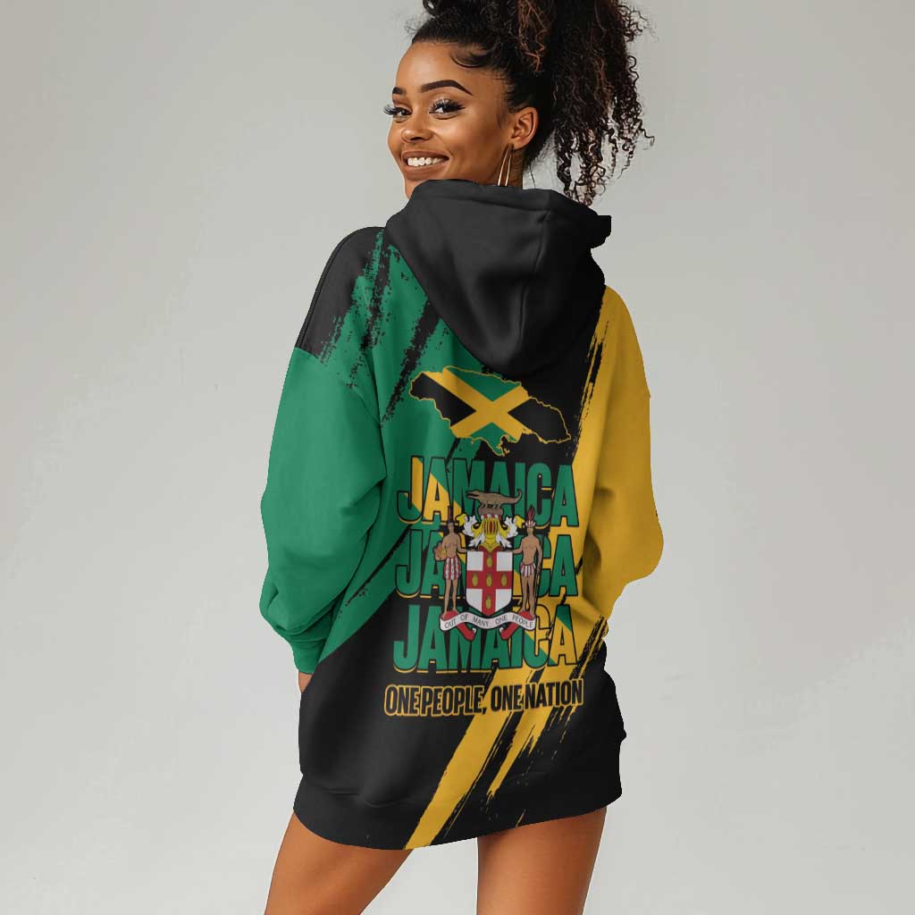Jumieka Independence Day Hoodie Dress Jamaica One People, One Nation