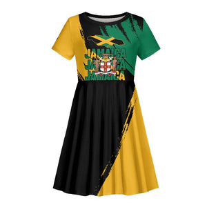 Jumieka Independence Day Kid Short Sleeve Dress Jamaica One People, One Nation