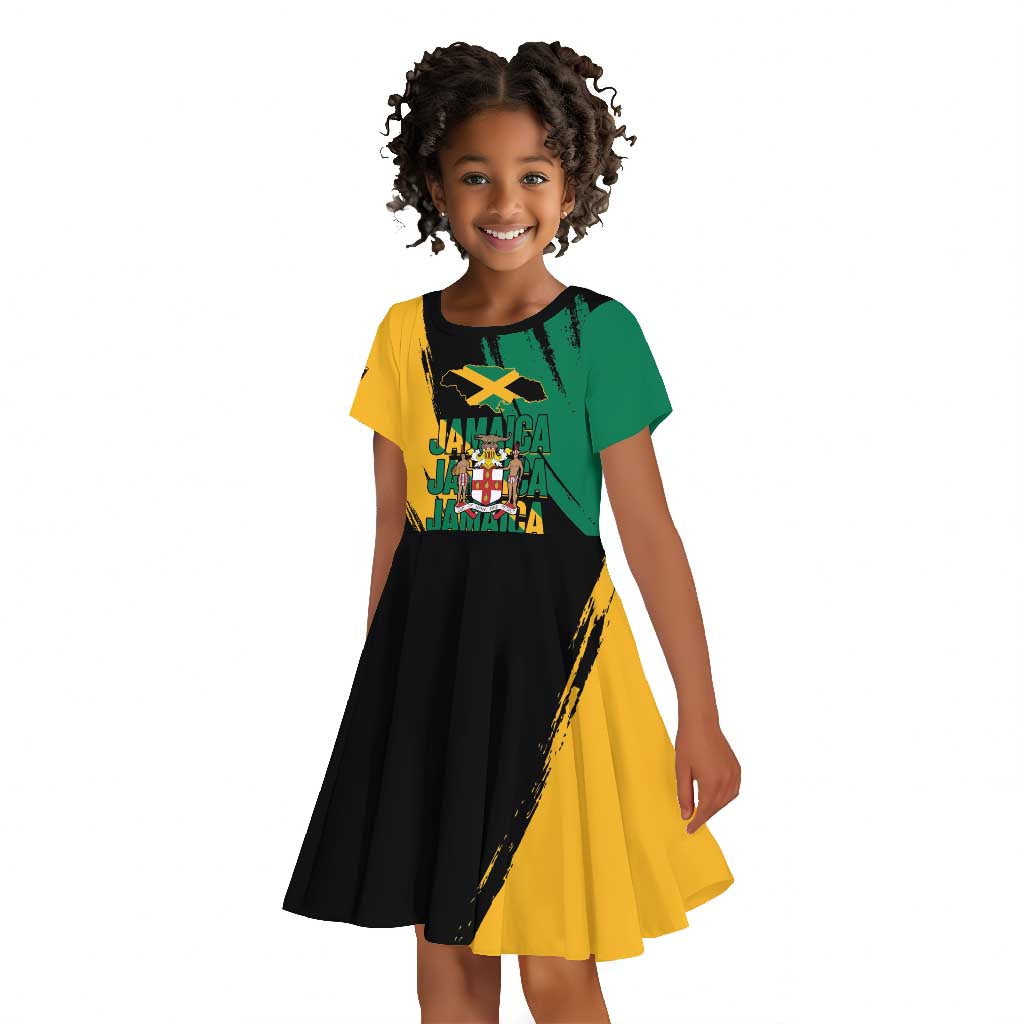 Jumieka Independence Day Kid Short Sleeve Dress Jamaica One People, One Nation