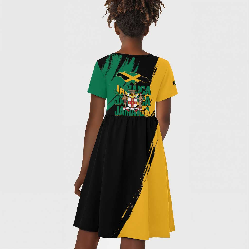 Jumieka Independence Day Kid Short Sleeve Dress Jamaica One People, One Nation