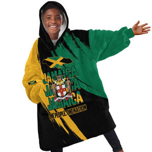 Jumieka Independence Day Kid Wearable Blanket Hoodie Jamaica One People, One Nation