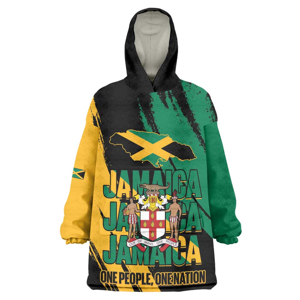 Jumieka Independence Day Kid Wearable Blanket Hoodie Jamaica One People, One Nation