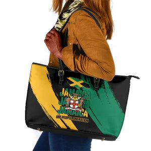 Jumieka Independence Day Leather Tote Bag Jamaica One People, One Nation