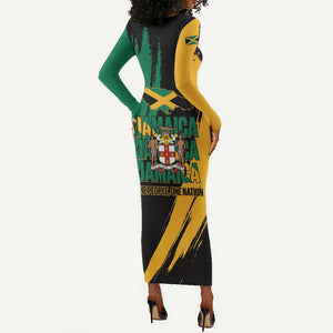 Jumieka Independence Day Long Sleeve Bodycon Dress Jamaica One People, One Nation