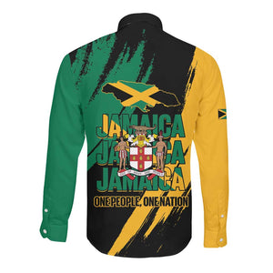 Jumieka Independence Day Long Sleeve Button Shirt Jamaica One People, One Nation