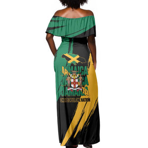 Jumieka Independence Day Off Shoulder Maxi Dress Jamaica One People, One Nation
