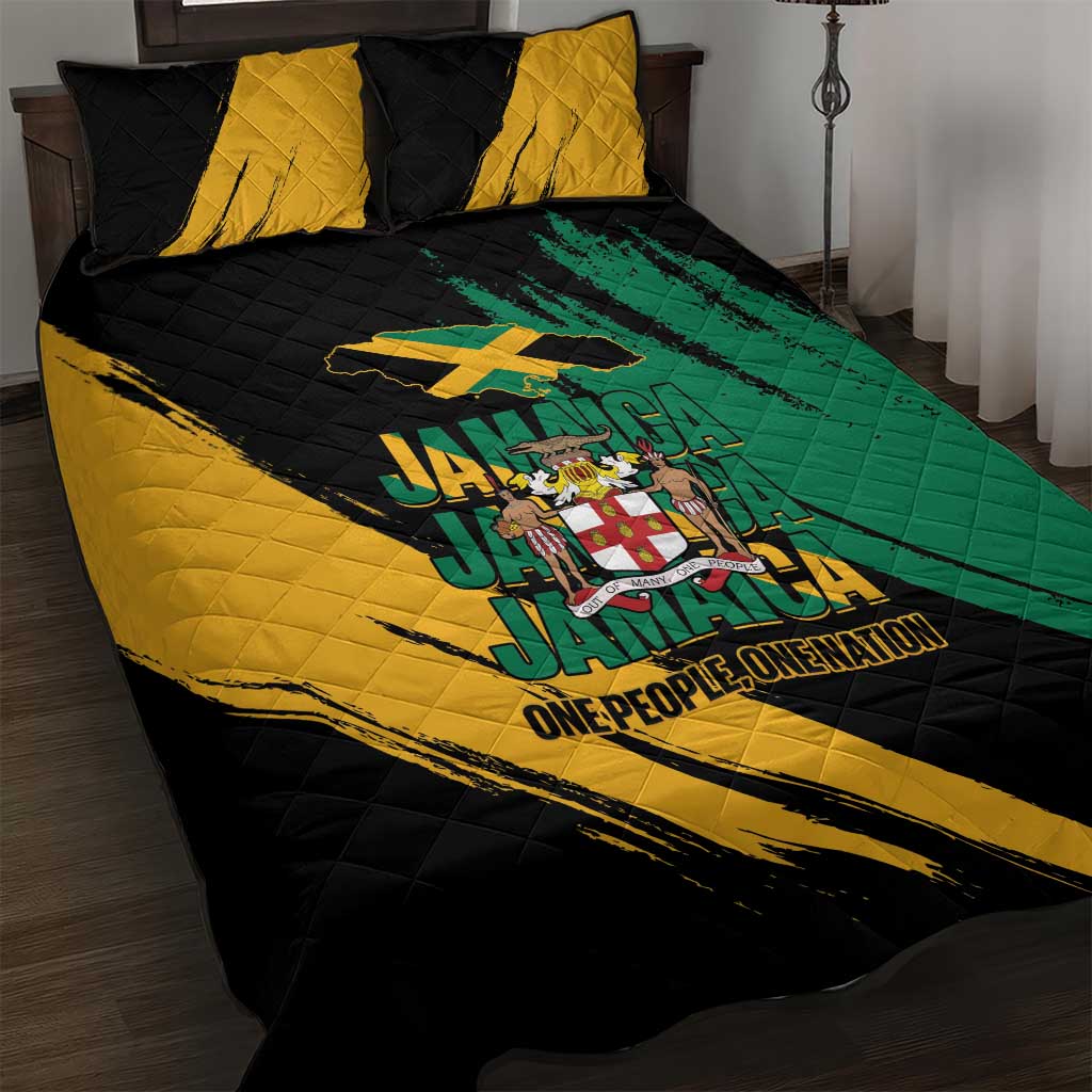 Jumieka Independence Day Quilt Bed Set Jamaica One People, One Nation