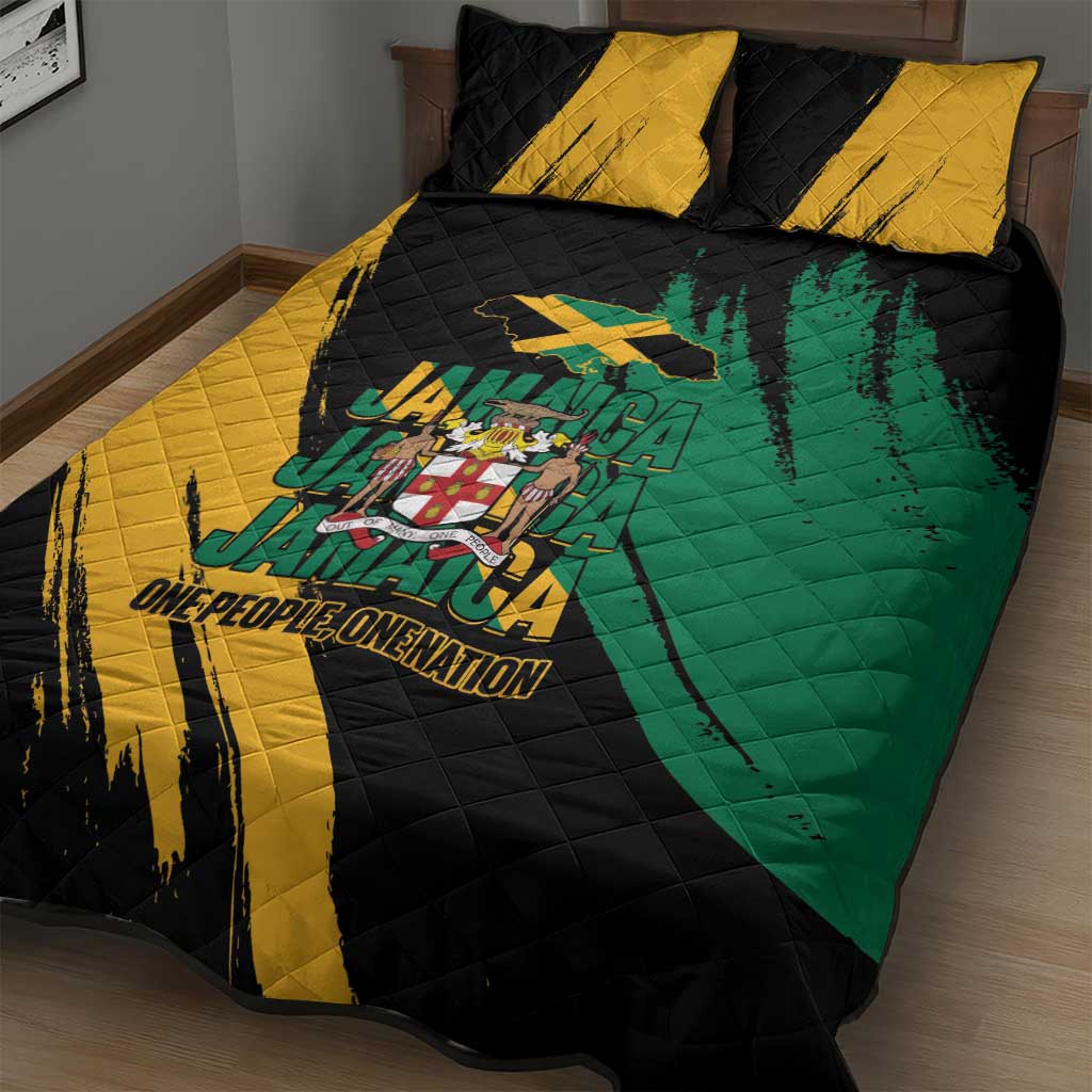 Jumieka Independence Day Quilt Bed Set Jamaica One People, One Nation