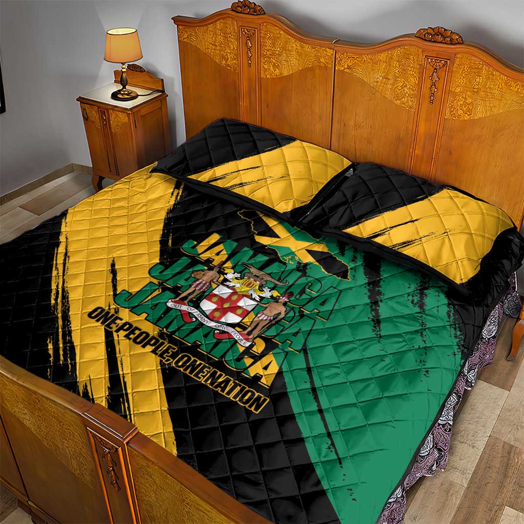 Jumieka Independence Day Quilt Bed Set Jamaica One People, One Nation