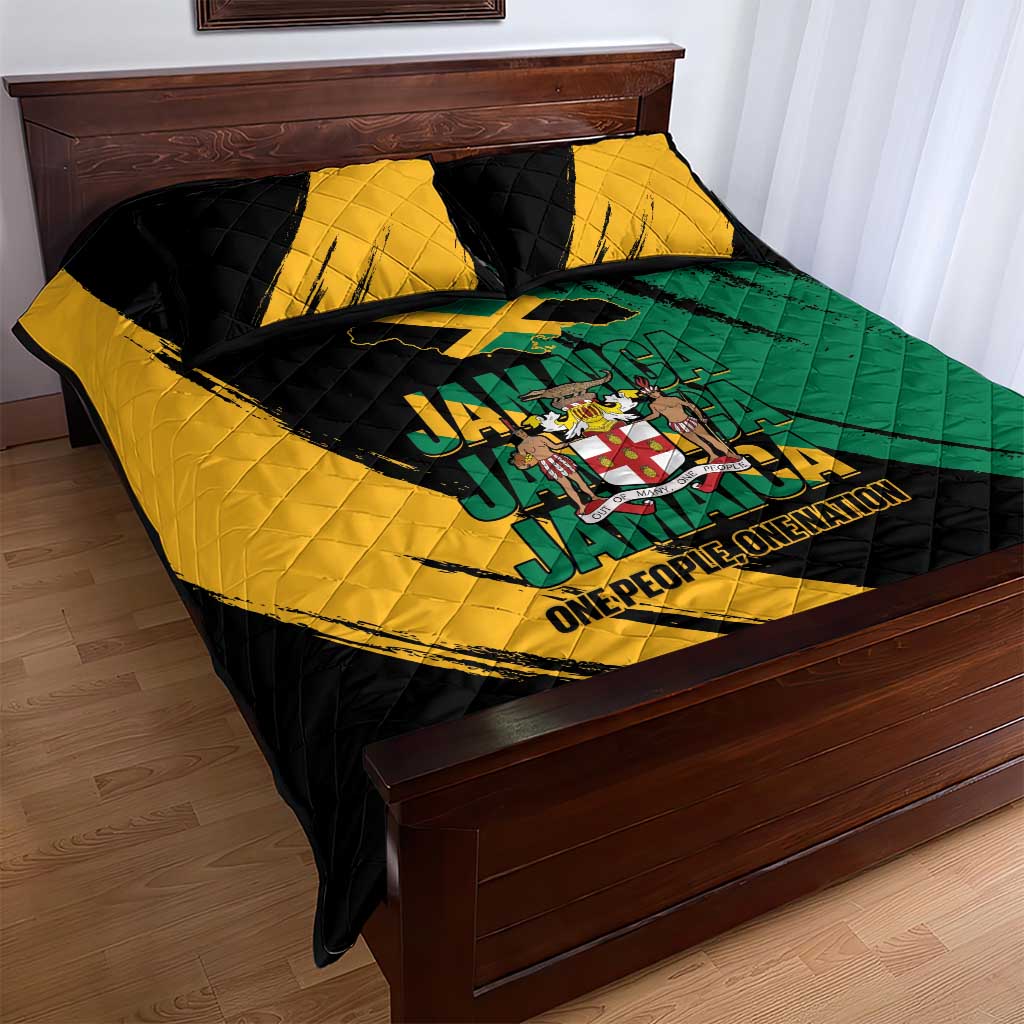 Jumieka Independence Day Quilt Bed Set Jamaica One People, One Nation