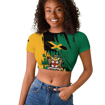 Jumieka Independence Day Raglan Cropped T shirt Jamaica One People, One Nation