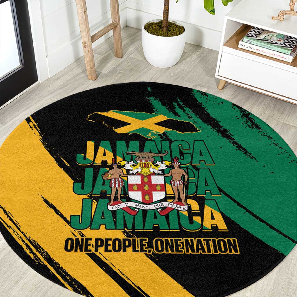 Jumieka Independence Day Round Carpet Jamaica One People, One Nation