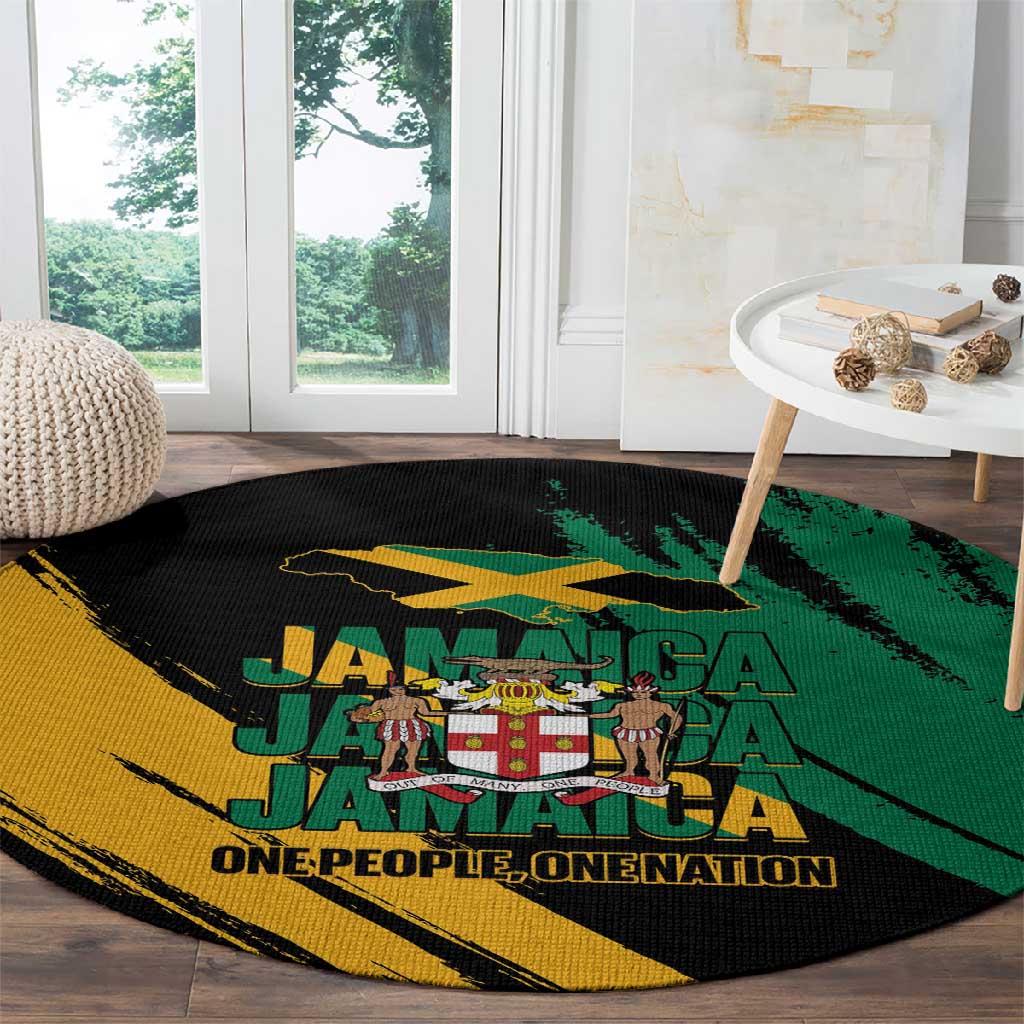 Jumieka Independence Day Round Carpet Jamaica One People, One Nation