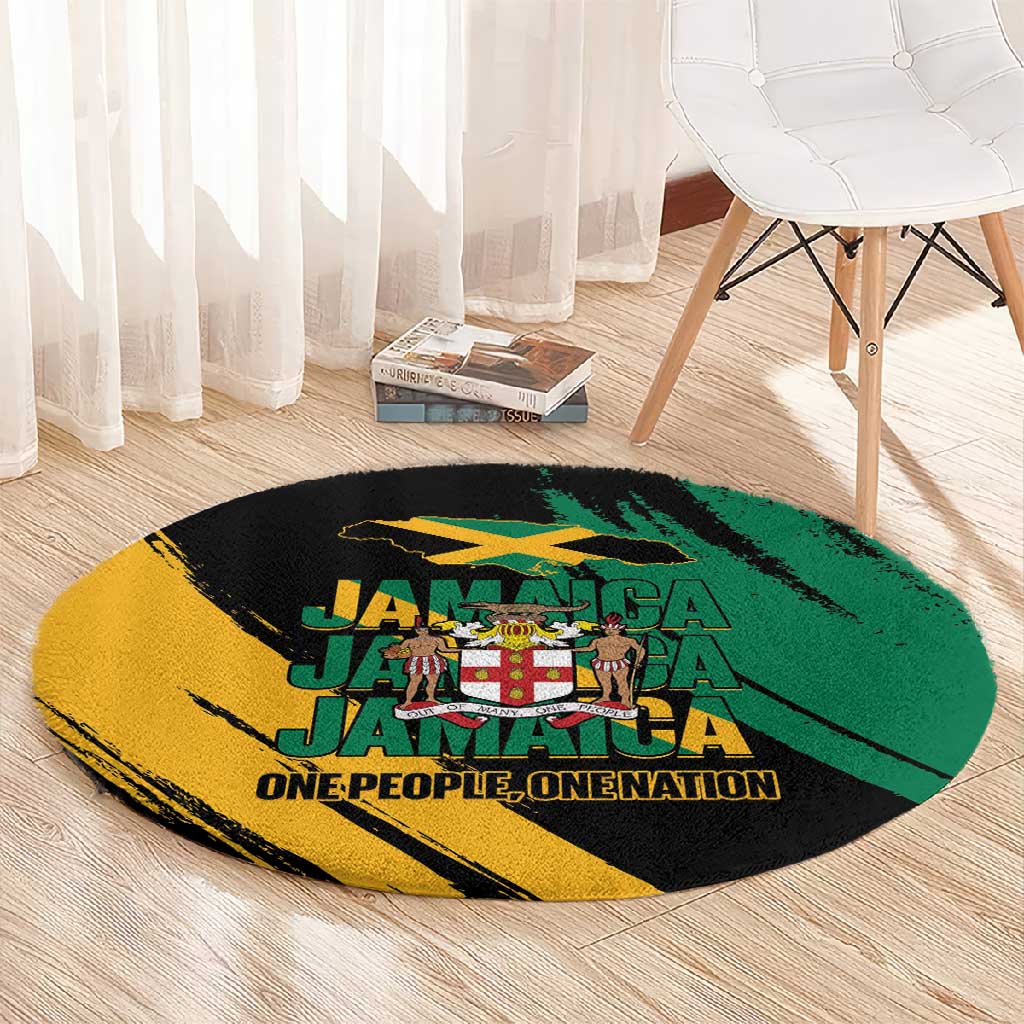 Jumieka Independence Day Round Carpet Jamaica One People, One Nation
