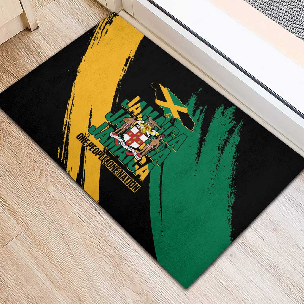 Jumieka Independence Day Rubber Doormat Jamaica One People, One Nation