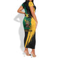 Jumieka Independence Day Short Sleeve Bodycon Dress Jamaica One People, One Nation