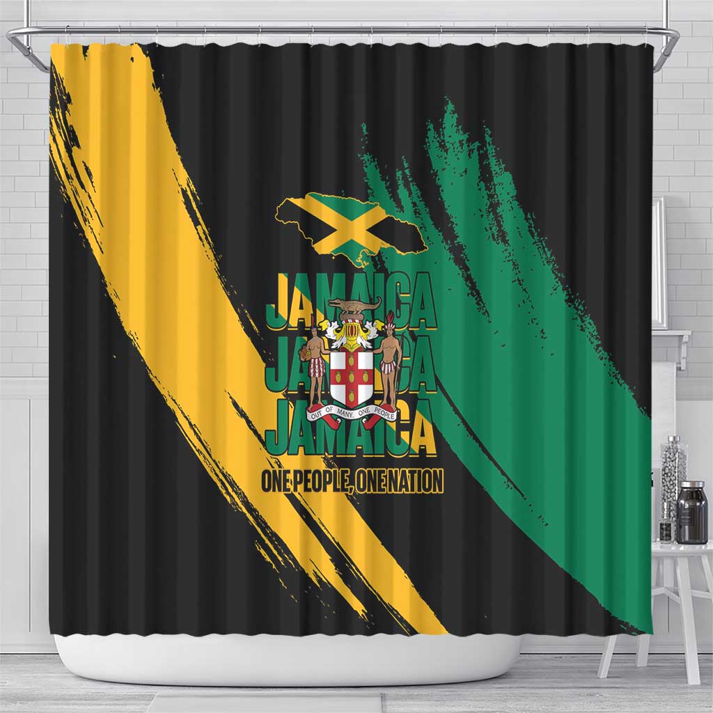 Jumieka Independence Day Shower Curtain Jamaica One People, One Nation