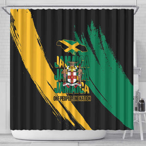 Jumieka Independence Day Shower Curtain Jamaica One People, One Nation