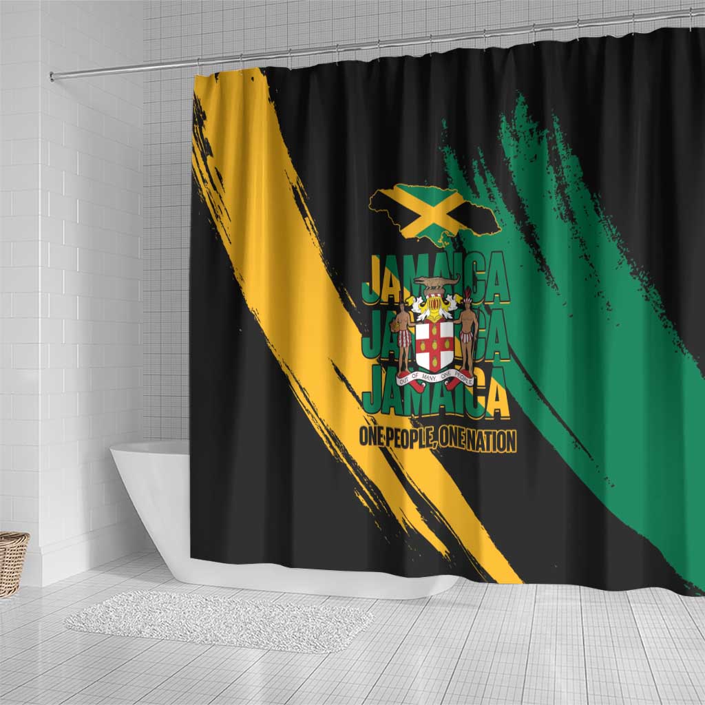 Jumieka Independence Day Shower Curtain Jamaica One People, One Nation