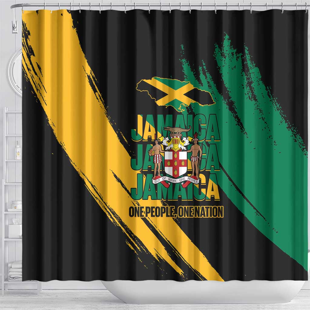 Jumieka Independence Day Shower Curtain Jamaica One People, One Nation