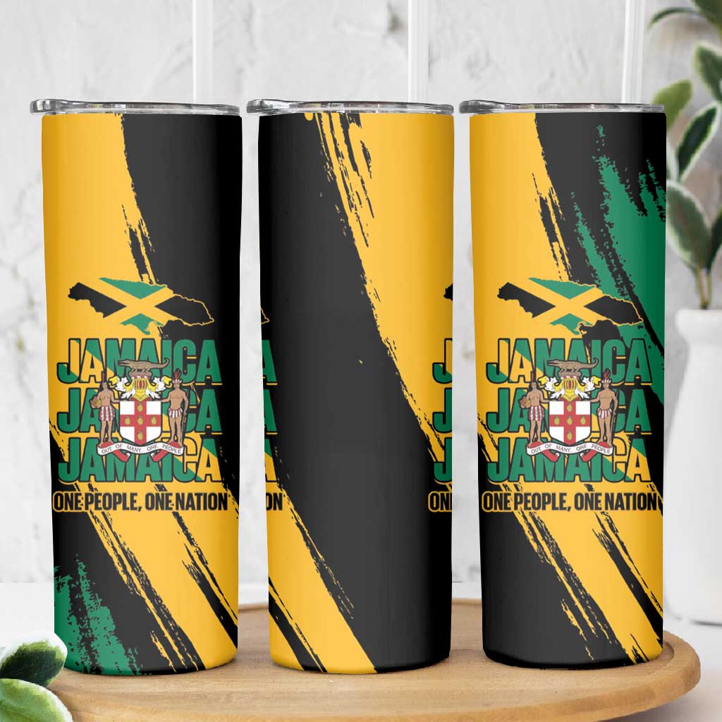 Jumieka Independence Day Skinny Tumbler Jamaica One People, One Nation