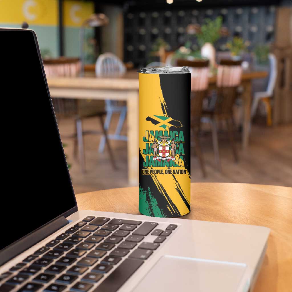 Jumieka Independence Day Skinny Tumbler Jamaica One People, One Nation