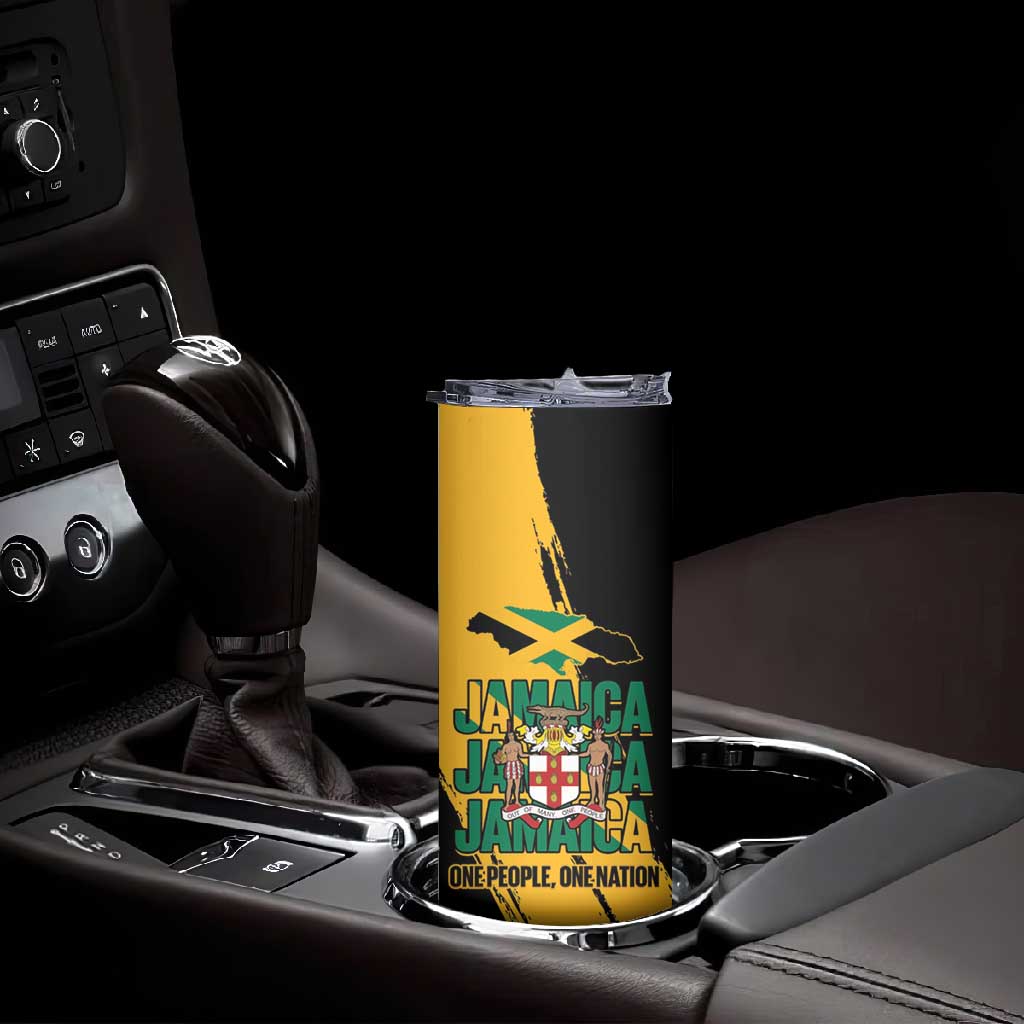 Jumieka Independence Day Skinny Tumbler Jamaica One People, One Nation