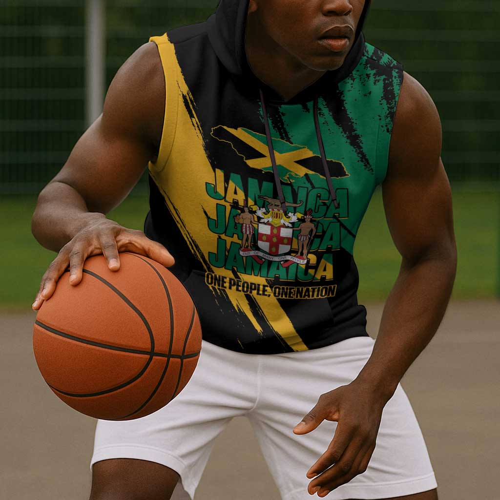 Jumieka Independence Day Sleeveless Hoodie Jamaica One People, One Nation - African Pride