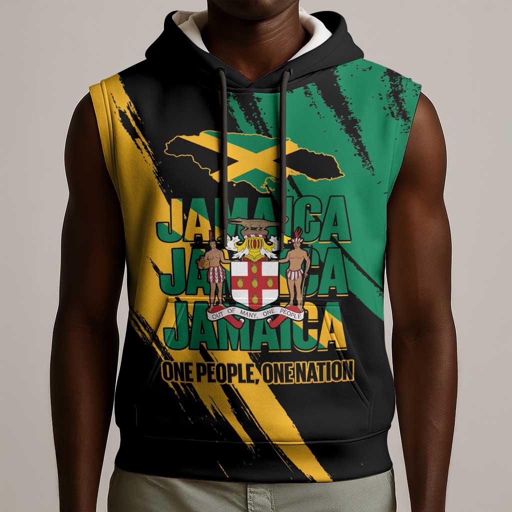 Jumieka Independence Day Sleeveless Hoodie Jamaica One People, One Nation - African Pride